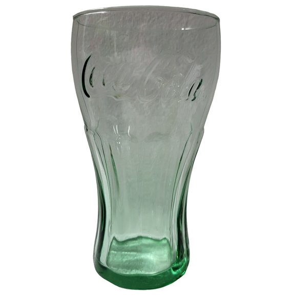 Coca Cola Vintage Green Tint Glass Collectible Drink Glass Cup - Picture 3 of 5